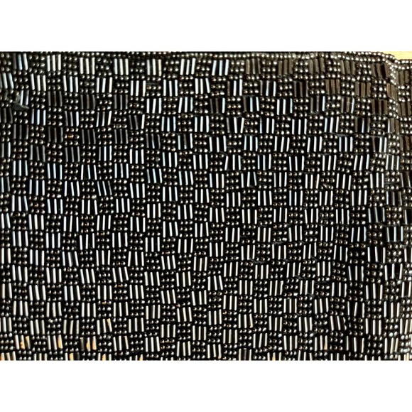 VintageWalborg Black beaded sequined clutch evening bag/purse Hong Kong - Picture 6 of 15